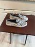 Nautica 100% Canvas Stripes Blue White Sneakers Size 8 1/2 - photo 3