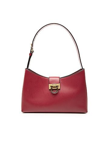 Salvatore Ferragamo Leather Gancini Trifolio Shoulder Bag (view 1)