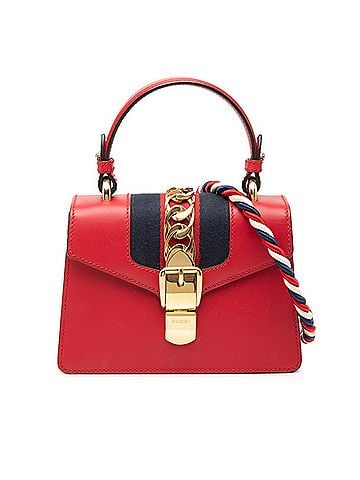Gucci Gucci Sylvie Mini Handbag Shoulder Bag 2WAY 470270 Red Leather Women's GUCCI (view 1)