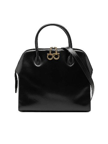 Salvatore Ferragamo Salvatore Ferragamo Gancini Handbag Shoulder Bag 2WAY AK 5645 Black Leather Women's (view 1)