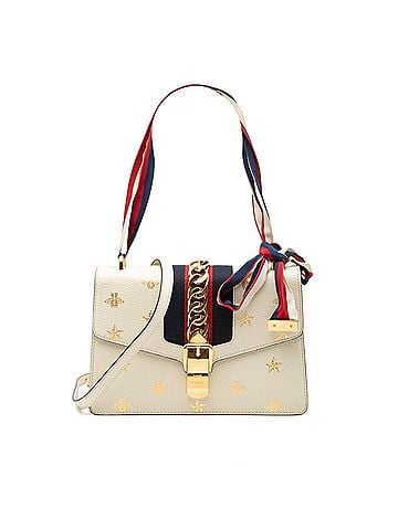 Gucci Gucci Sylvie Bee & Star Sherry Line Shoulder Bag 524405 Ivory Gold Leather Women's GUCCI (view 1)