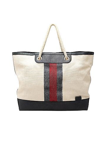 Gucci Gucci Sherry Line Tote Bag 281910 Navy Ivory Canvas Leather Women's GUCCI (view 1)