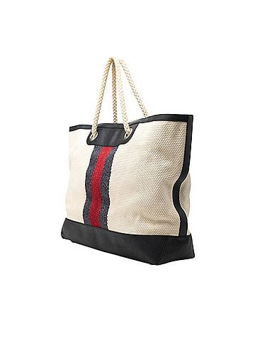 Gucci Gucci Sherry Line Tote Bag 281910 Navy Ivory Canvas Leather Women's GUCCI (view 2)
