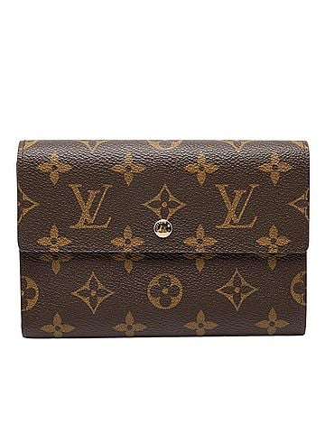 Louis Vuitton Louis Vuitton Monogram Portefeuille Tresor Etui Papier Long Wallet M61202 Brown Leather Women's LOUIS VUITTON (view 1)