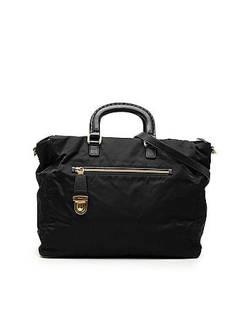 Prada Prada Logo Handbag Shoulder Bag 2-Way Black Nylon Saffiano Leather Women's PRADA (view 1)