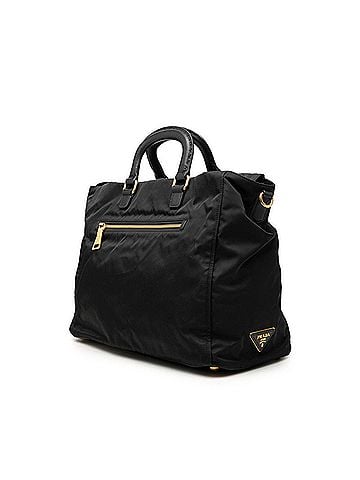 Prada Prada Logo Handbag Shoulder Bag 2-Way Black Nylon Saffiano Leather Women's PRADA (view 2)