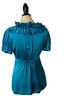 BCBGMAXAZRIA 100% Silk Solid Blue Short Sleeve Blouse Size S - photo 2