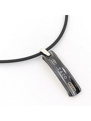 Tiffany & Co. Tiffany & Co. 1837 Narrow Bar Necklace, Sterling Silver 925, Titanium, Rubber Choker Pendant, for Women and Men. (view 1)