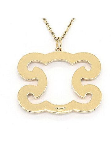 Céline Celine Triomphe Sparkle Necklace 461FO6BRS.35OR Gold Metal Crystal Pendant Long for Women CELINE (view 2)