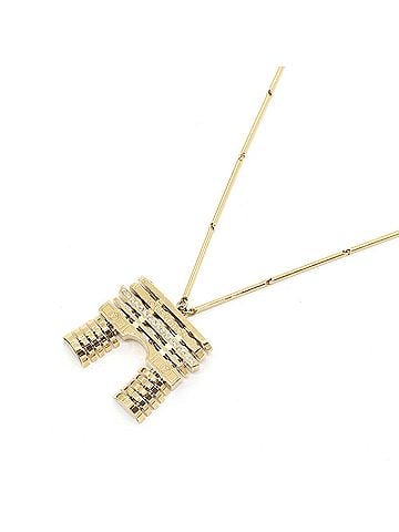 Louis Vuitton Louis Vuitton Necklace M68149 Gold Metal Strass Pendant Long LV Women's LOUIS VUITTON (view 1)