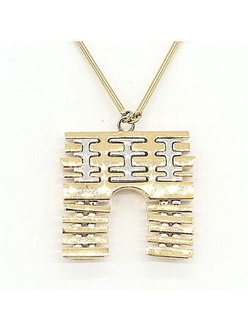 Louis Vuitton Louis Vuitton Necklace M68149 Gold Metal Strass Pendant Long LV Women's LOUIS VUITTON (view 2)