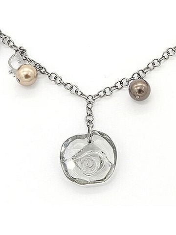 Christian Dior Christian Dior Dior Necklace D21968 Clear Crystal Brown Faux Pearl Metal Rose Choker for Women DIOR (view 2)