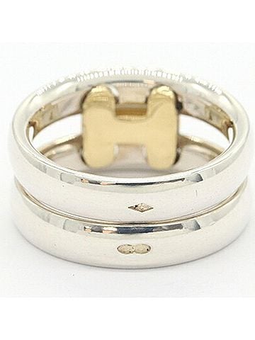 Hermès Hermes Olympus Ring, Sterling Silver (SV), Yellow Gold (YG), Hallmarked, Combination Women's. (view 2)