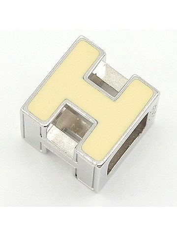 Hermès Hermes Cage d'H H-Cube Pendant Top, Cream Silver Metal Head, Necklace for Women (view 1)