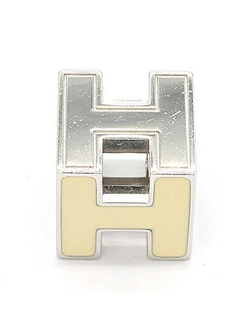 Hermès Hermes Cage d'H H-Cube Pendant Top, Cream Silver Metal Head, Necklace for Women (view 2)