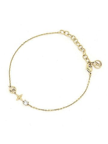 Louis Vuitton Louis Vuitton Petit Bracelet M00374 Gold Metal Strass LV Chain Women's LOUIS VUITTON (view 1)