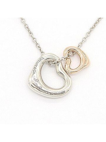 Tiffany & Co. Tiffany & Co. Elsa Peretti Double Heart Necklace, Sterling Silver 925 (AU750 RG), Pendant, Women's. (view 2)