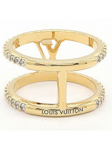 Louis Vuitton Louis Vuitton Ring LV Iconic Strass M1463L Gold Metal Large Women's LOUIS VUITTON (view 2)