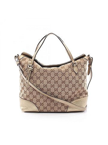Gucci Gucci Bree GG Canvas 2-Way Handbag, and Leather, Women's, Beige/Gold Tone, 353120 (view 1)