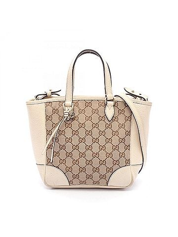Gucci Gucci Bree 2-Way Tote Bag/Handbag, Canvas and Leather, Women's, Beige, Brown, Ivory, 449241 (view 1)