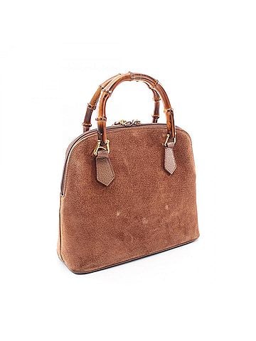 Gucci Gucci Bamboo 2-Way Handbag, Suede Leather, Women's, Brown, 000 904 0290 (view 2)