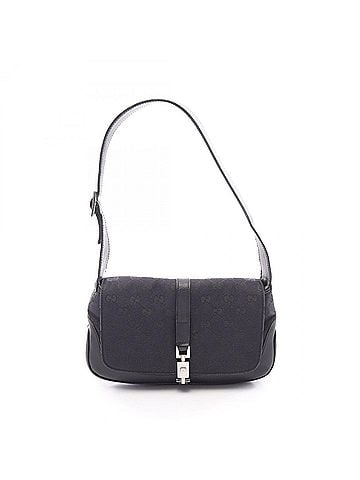 Gucci Gucci Jackie Webbing Line Shoulder Bag/Handbag, Canvas and Leather, Women's, Black, 001 3824 (view 1)