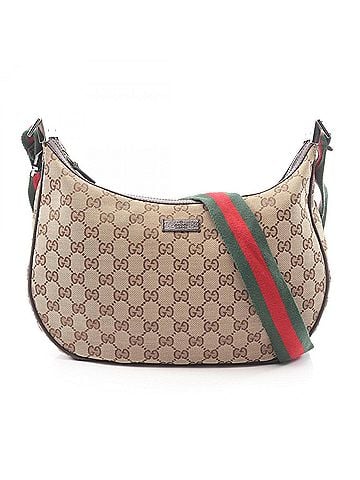 Gucci Gucci GUCCI Sherry Line GG Canvas Shoulder Bag Handbag Leather Women's Beige/Brown 122790 (view 1)