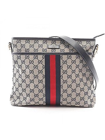 Gucci Gucci GUCCI Sherry Line GG Canvas Shoulder Bag Handbag Leather Women's Beige/Navy 388926 (view 1)