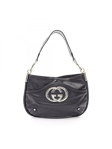 Gucci Gucci Interlocking G Guccissima Shoulder Bag Handbag Leather Women's Black 167714 (view 1)