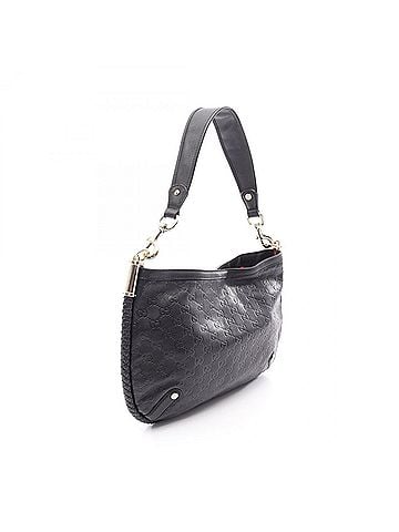 Gucci Gucci Interlocking G Guccissima Shoulder Bag Handbag Leather Women's Black 167714 (view 2)
