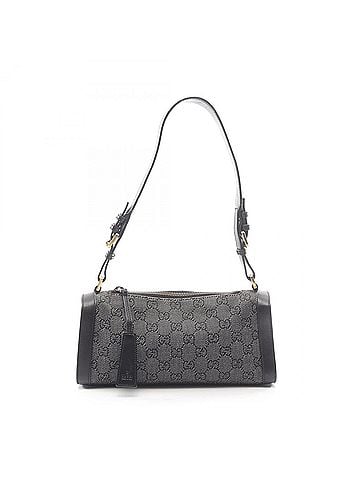 Gucci Gucci GG pattern shoulder bag/handbag, denim, women's, black, 92707 (view 1)