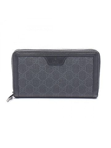 Gucci Gucci GG Supreme Round Long Wallet, Leather, Men's, Black, 322147 (view 1)
