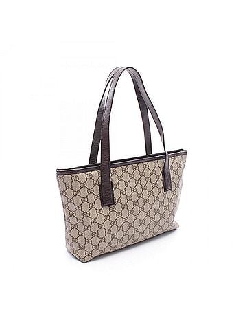 Gucci Gucci GG Supreme Tote Bag Handbag, Coated Canvas Leather, Women's, Beige/Brown, 181086 (view 2)