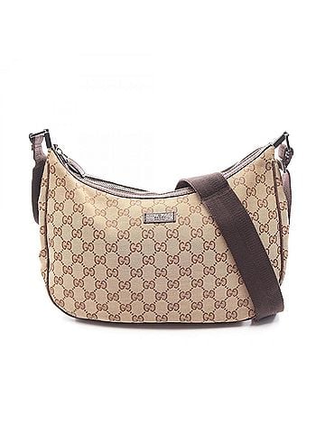 Gucci Gucci GG Canvas Shoulder Bag/Handbag, and Leather, Women's, Beige/Brown, Item No. 122790 (view 1)