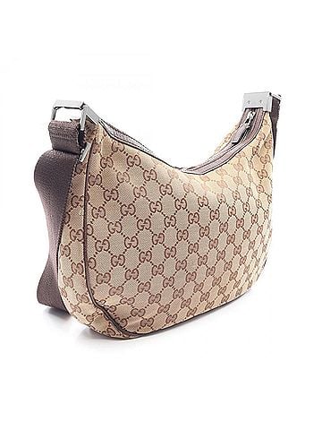 Gucci Gucci GG Canvas Shoulder Bag/Handbag, and Leather, Women's, Beige/Brown, Item No. 122790 (view 2)