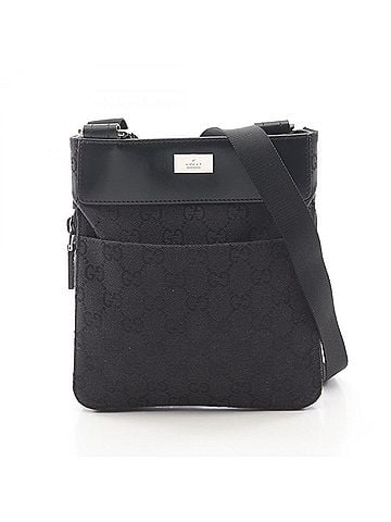 Gucci Gucci GG Canvas Shoulder Bag/Handbag, and Leather, Men's, Black, 019?0349 (view 1)