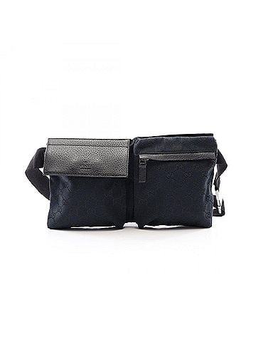 Gucci Gucci GG Canvas Waist Bag, Body Handbag, Leather, Men's & Women's, Black, 28566 (view 1)
