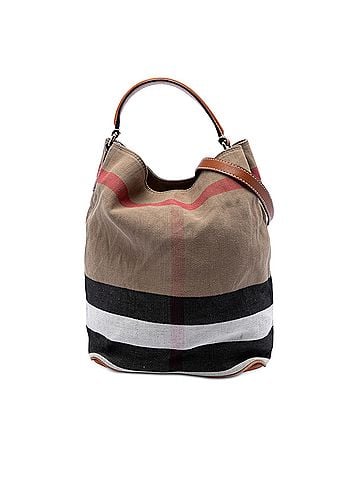 Burberry Medium Mega Check Canvas Ashby Bucket Bag (view 1)