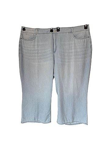 NYDJ Plus Brigitte Wide Leg Cropped Denim Casual Pants (view 1)