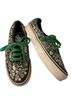 Vans 100% Canvas Graphic Black White Green Sneakers Size 5 1/2 - photo 1