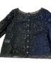Joie 84% Nylon 16% Metallic Fiber 100% Polyester Black 3/4 Sleeve Blouse Size L - photo 2