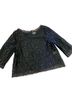 Joie 84% Nylon 16% Metallic Fiber 100% Polyester Black 3/4 Sleeve Blouse Size L - photo 1