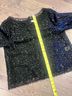 Joie 84% Nylon 16% Metallic Fiber 100% Polyester Black 3/4 Sleeve Blouse Size L - photo 5