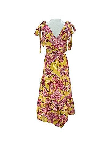 Banjanan Carnation Flamingo Rhododendron Ruffle Maxi Dress Casual Dress (view 2)