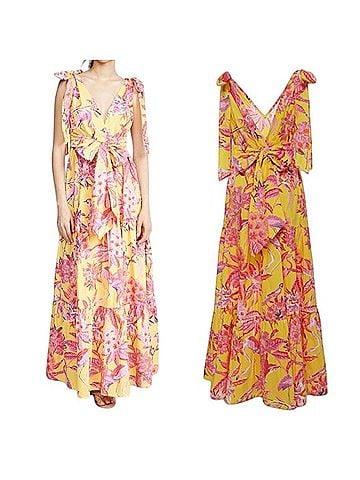Banjanan Carnation Flamingo Rhododendron Ruffle Maxi Dress Casual Dress (view 1)