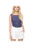 Veronica Beard 100% Silk Solid Blue Sleeveless T-Shirt Size 4 - photo 8