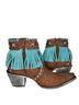 Old Gringo 100% Leather Solid Brown Teal Ankle Boots Size 8 1/2 - photo 5