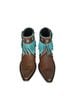 Old Gringo 100% Leather Solid Brown Teal Ankle Boots Size 8 1/2 - photo 3