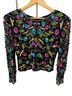 Scala 100% Silk Multi Color Long Sleeve Blouse Size M - photo 1