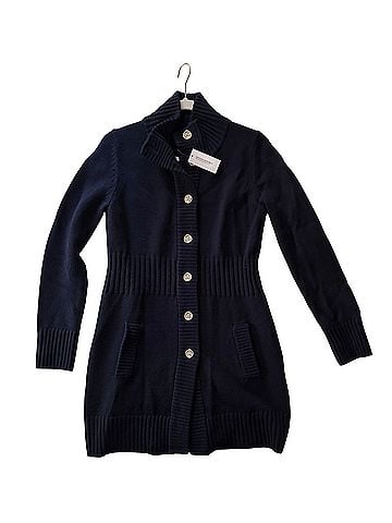 Banana Republic 100% Merino wool sweater - Navy Blue - knee length - button down Coat (view 1)